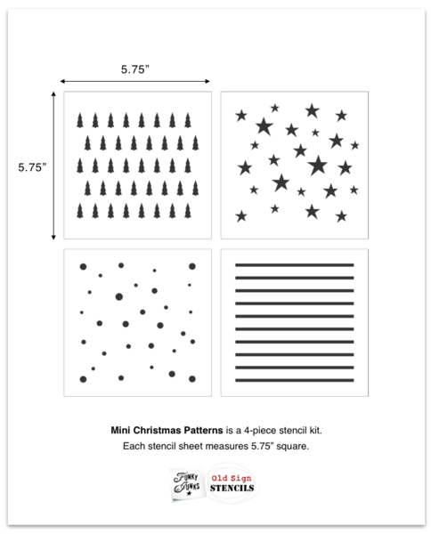 Mini Christmas Patterns by Funky Junk&#39;s Old Sign Stencils