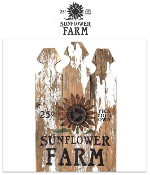 Sunflower Farm - 2 sizes by Funky Junk&#39;s Old Sign Stencils