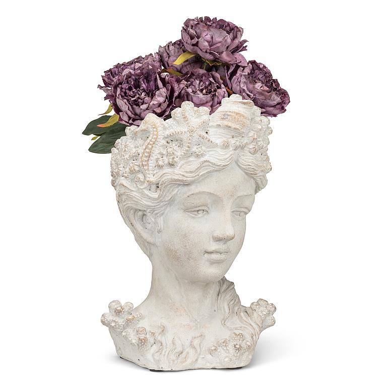 Small Woman with Shells Planter