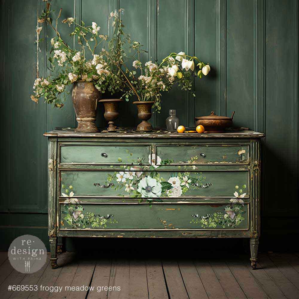 Decor Middy Transfers® -Froggy Meadow Greens– 3 sheets,  8.5&quot; x 11&quot;