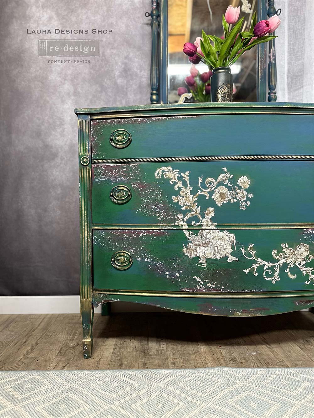 Redesign Decor Transfer - Alaina Toile– Total Sheet Size 24″X35″, CUT INTO 2 SHEETS