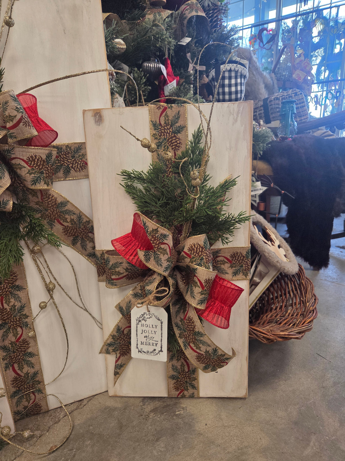 Wood Christmas Present Trio