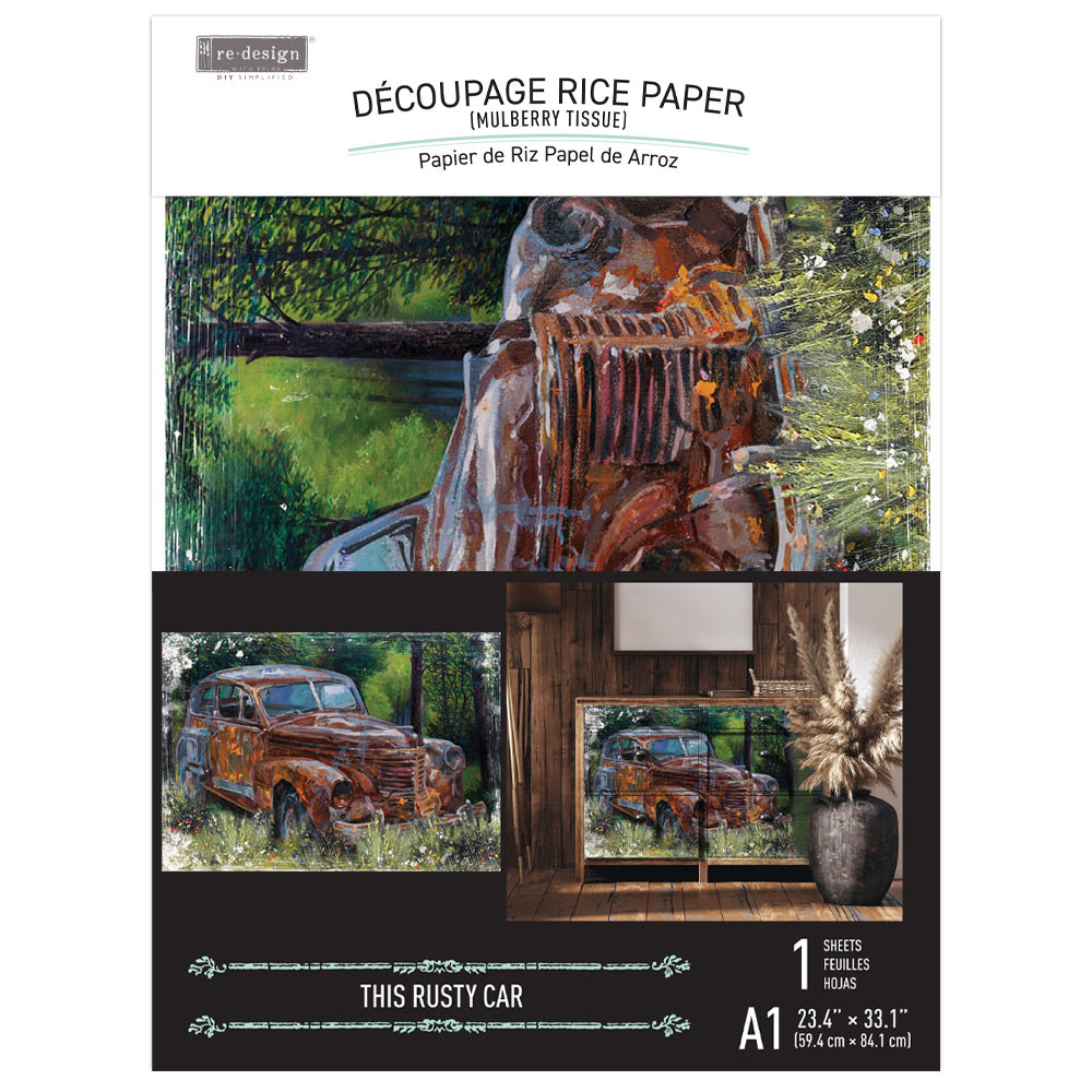 Redesign Decoupage Decor Tissue Paper A1 - This Rusty Car