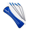 Assorted Straws &amp; Brush in a Case. 5 Pieces-Blue Case