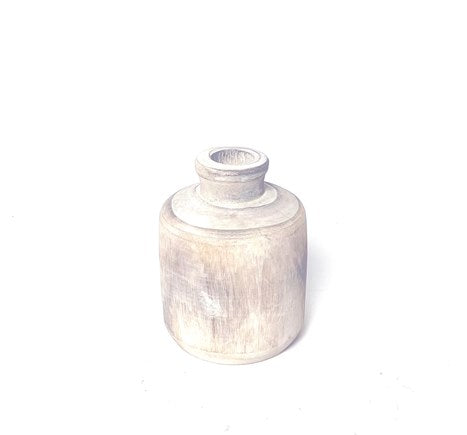 White Washed Wood Vase