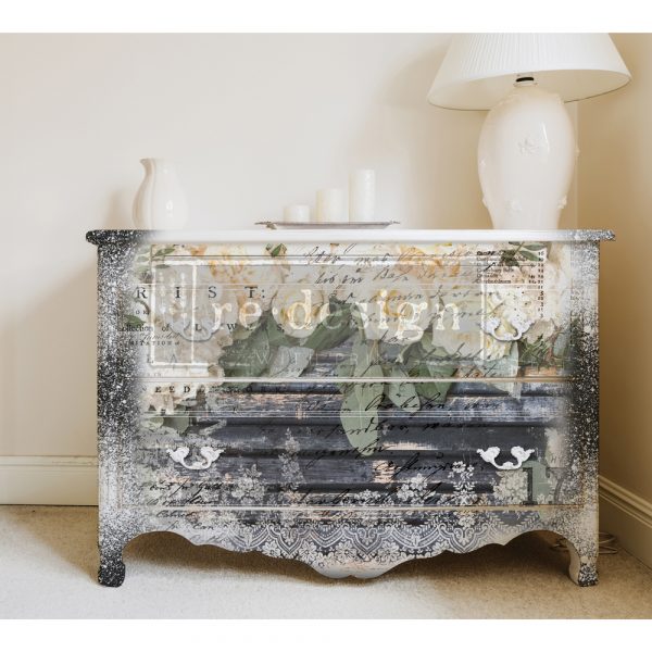 Redesign Decor Transfers® –White Fleur– Total Sheet Size 24″X35″, Cut Into 3 Sheets