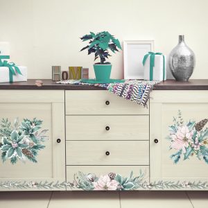 Decor Transfers® – Evergreen Florals – total sheet size 24″x35″, cut into 3 sheets