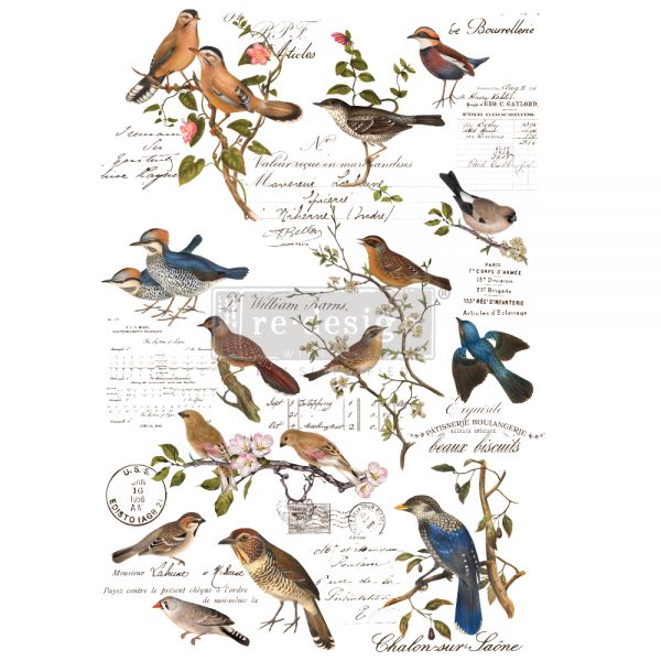 Redesign Decor Transfers® – Postal Birds – total sheet size 24″x35″, cut into 3 sheets