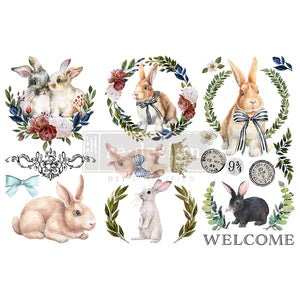 Decor Small Transfers® –Cottontail– 3 sheets of 6&quot; x 12&quot;