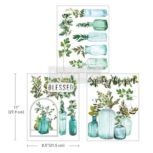 Decor Middy Transfers® Vintage Greenhouse – 3 sheets,  8.5&quot; x 11&quot;.