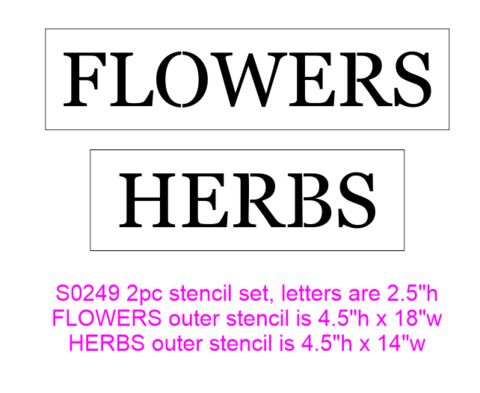 Flowers &amp; Herbs, 2 piece Stencil set