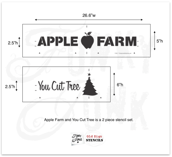 Apple Farm | You Cut Tree - combo by Funky Junk&#39;s Old Sign Stencils