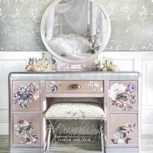 Redesign Decor Transfers® – Burgundy Rose Garden – total sheet size 24″x35″, cut into 3 sheets