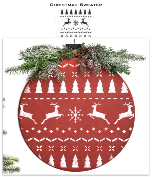 Christmas Sweater by Funky Junk&#39;s Old Sign Stencils