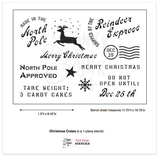 Christmas Crates by Funky Junk&#39;s Old Sign Stencils