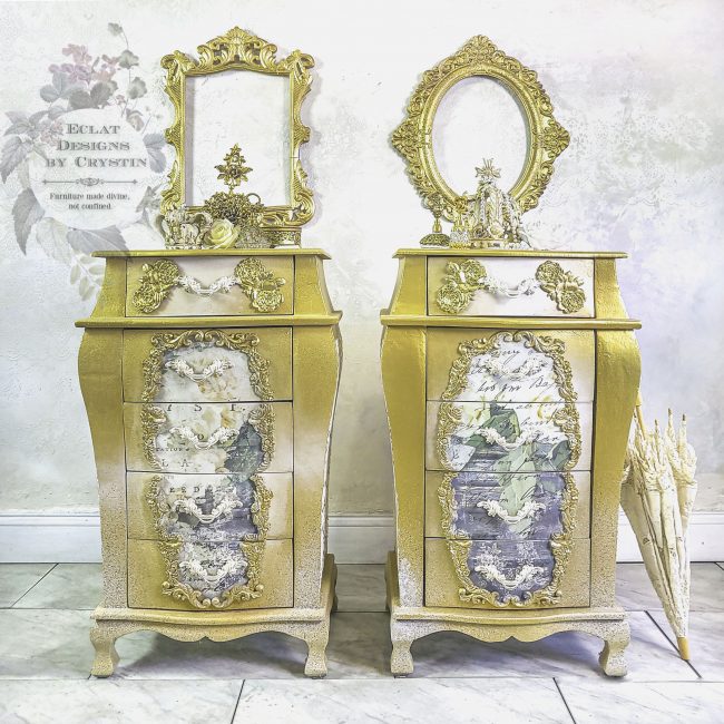 Redesign Decor Transfers® –White Fleur– Total Sheet Size 24″X35″, Cut Into 3 Sheets