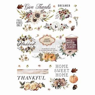 ReDesign Decor Transfers® – Thankful Autumn– Total Sheet Size 24″X34″, Cut into 3 pieces