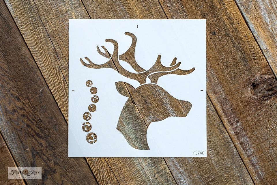 Reindeer Head &amp; Bells by Funky Junk&#39;s Old Sign Stencils