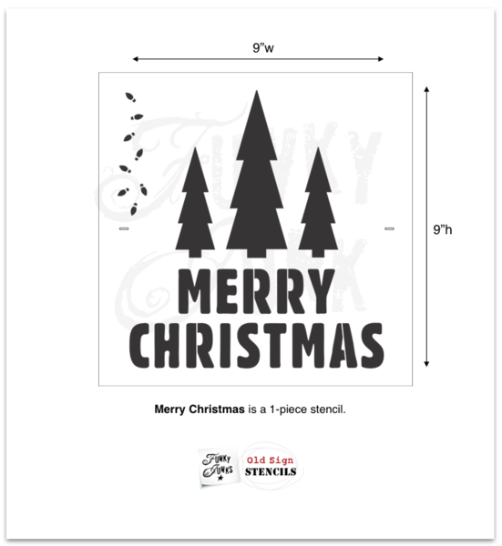 Merry Christmas by Funky Junk&#39;s Old Sign Stencils