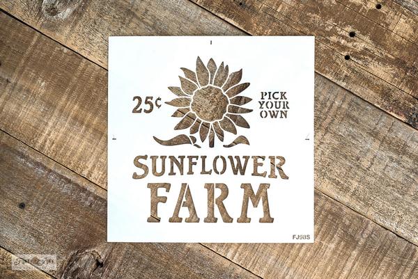 Sunflower Farm - 2 sizes by Funky Junk&#39;s Old Sign Stencils