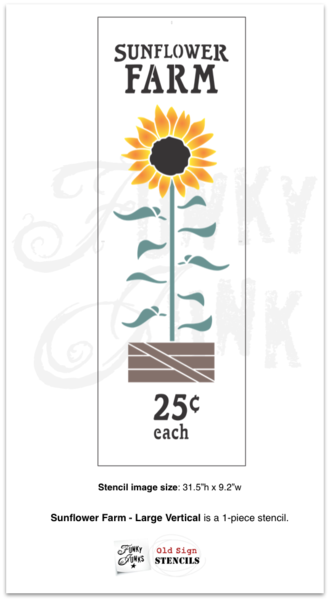Sunflower Farm - 2 sizes by Funky Junk&#39;s Old Sign Stencils