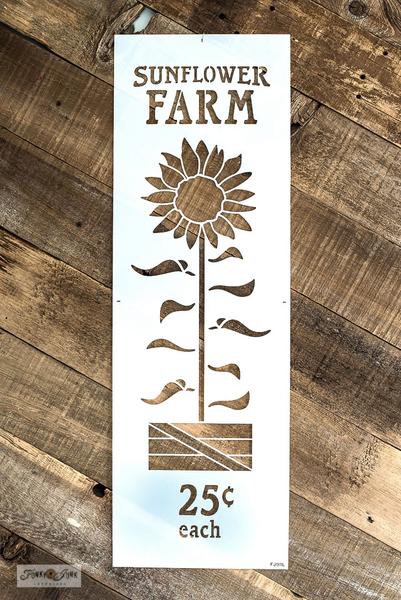 Sunflower Farm - 2 sizes by Funky Junk&#39;s Old Sign Stencils