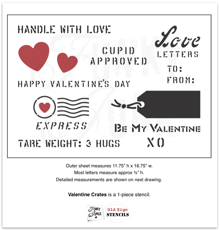 Valentine Crates by Funky Junk&#39;s Old Sign Stencils