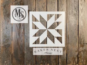 Baker Nest&#39;s Hidden Star Barn Quilt Stencil