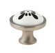 1-1/4&quot;  Black Petal Knob Satin Nickel