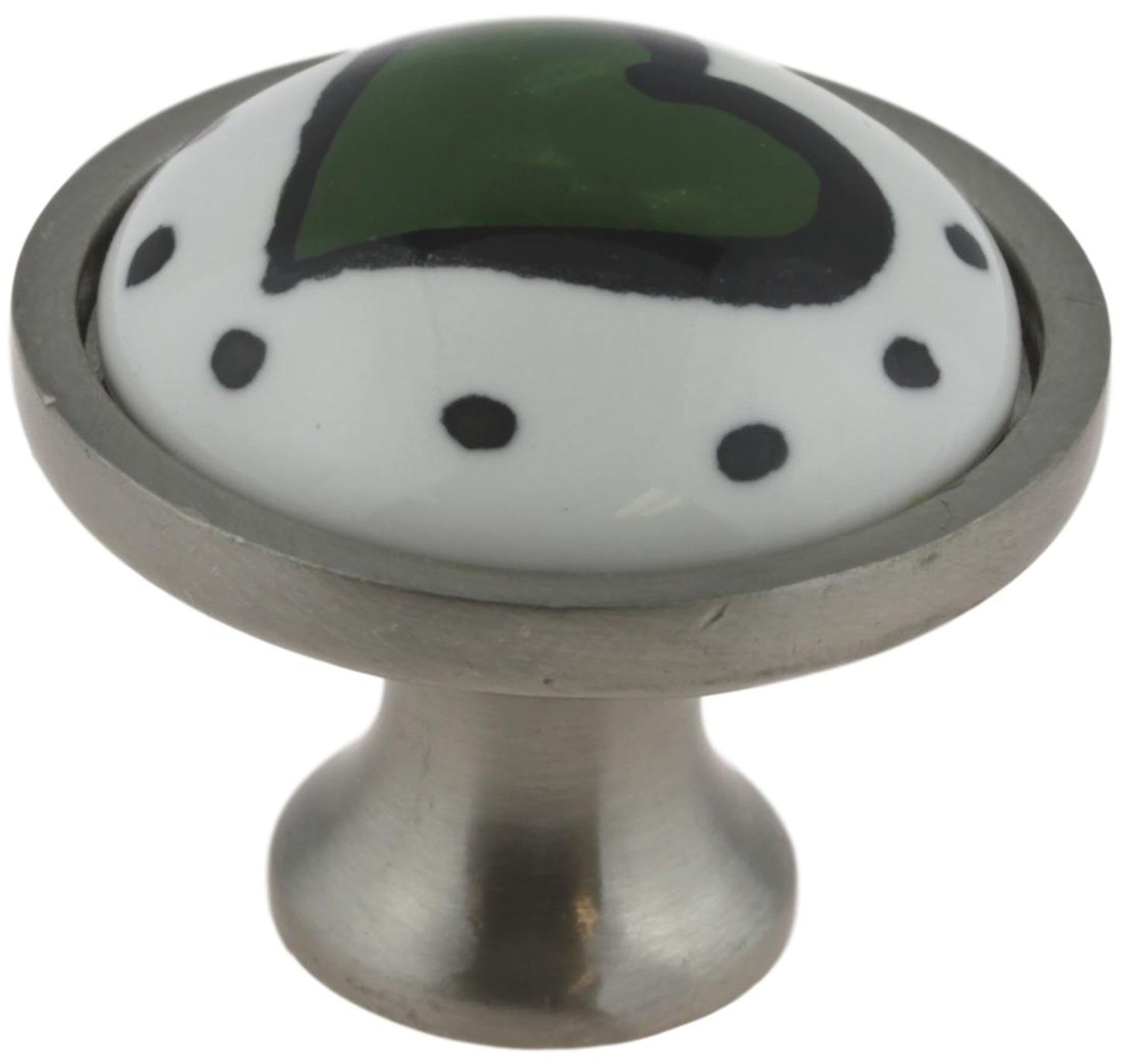 Betsy Fields Lime Green Heart Knob 1-3/8&quot;