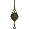 Wood and Metal Pulley on Rope