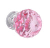 Faceted Glass Knob - Polished Chrome and Pink