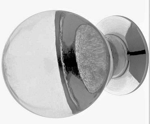 Polished Nickel &amp; Clear Glass Ball 1-1/4&quot; Knob