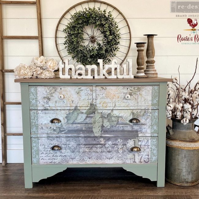 Redesign Decor Transfers® –White Fleur– Total Sheet Size 24″X35″, Cut Into 3 Sheets