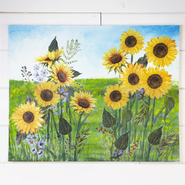 REDESIGN DECOR TRANSFERS® – SUNFLOWER FIELDS – 3 SHEETS, DESIGN SIZE 22″ X 30″