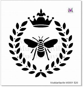 Laurel Wreath with Bee and Crown